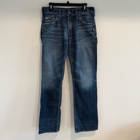 Silver Jeans Other - Silver Jeans Co ZAC Relaxed Straight Leg Men’s Jeans 30x34 Distressed Blue